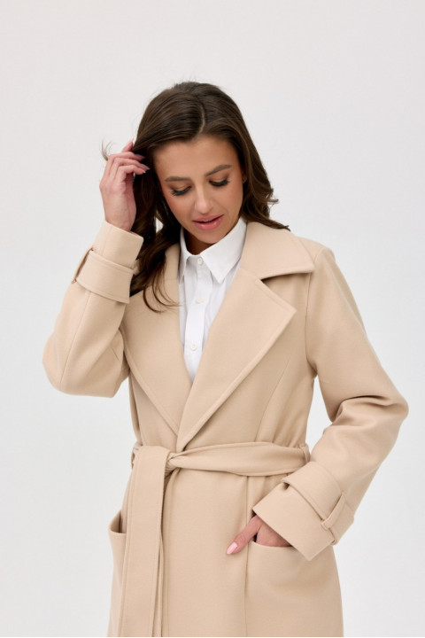 Vivienne - długi płaszcz z kieszeniami i wiązaniem