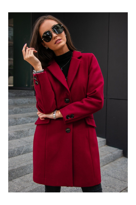 Jednorzędowy płaszcz damski z guzikami