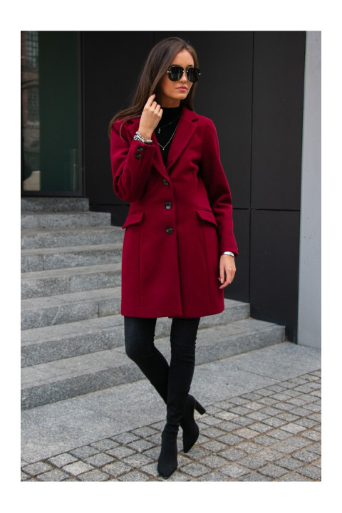 Jednorzędowy płaszcz damski z guzikami