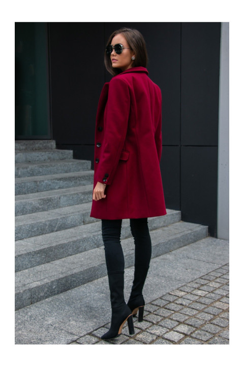 Jednorzędowy płaszcz damski z guzikami