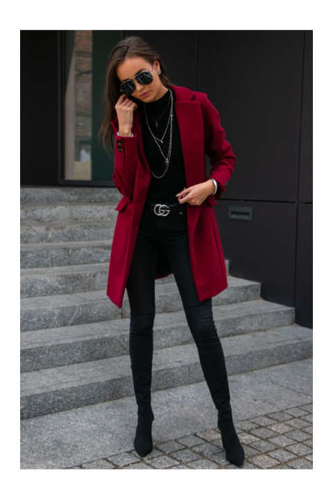 Jednorzędowy płaszcz damski z guzikami