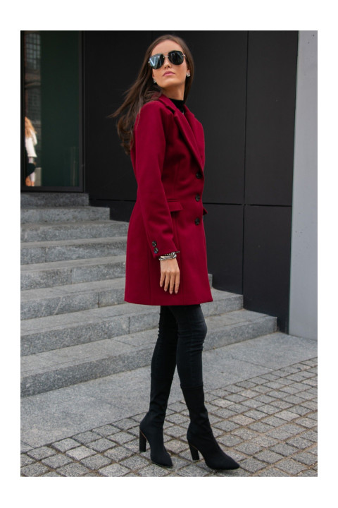 Jednorzędowy płaszcz damski z guzikami