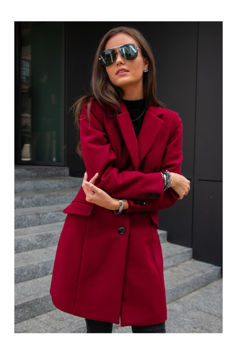 Jednorzędowy płaszcz damski z guzikami