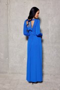 Brokatowa sukienka maxi z długim rękawem CHA