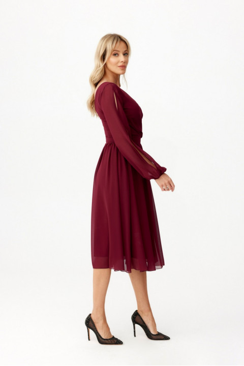 Sivney - sukienka rozkloszowana z kopertowym dekoltem długi rękaw