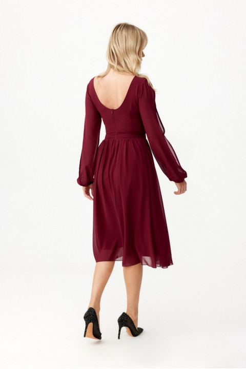 Sivney - sukienka rozkloszowana z kopertowym dekoltem długi rękaw