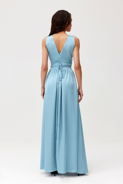 Paloma - satynowa sukienka maxi z ozdobną różą