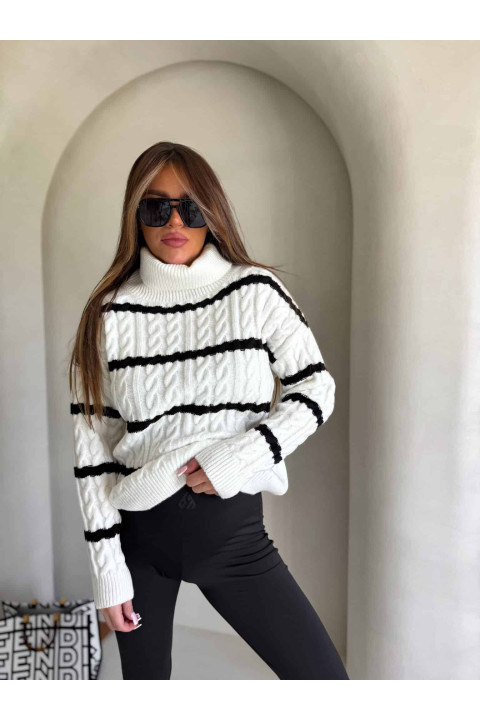 Sweter golf damski Inko pasy