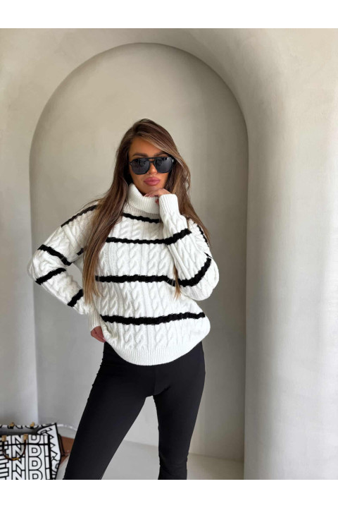 Sweter golf damski Inko pasy