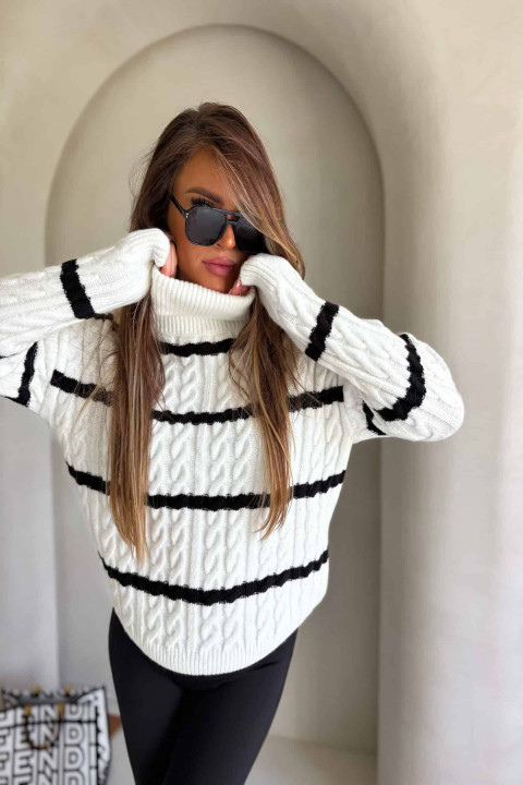 Sweter golf damski Inko pasy