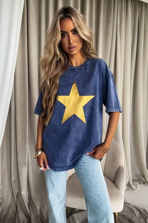 T-shirt damski Star z efektem dekatyzacji T-shirt damski Star z efektem dekatyzacji