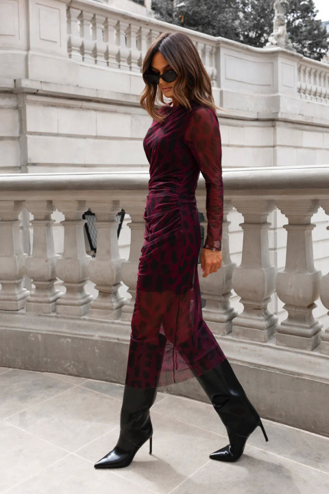 Sukienka tiulowa Lush bordo łatki Sukienka tiulowa Lush bordo łatki