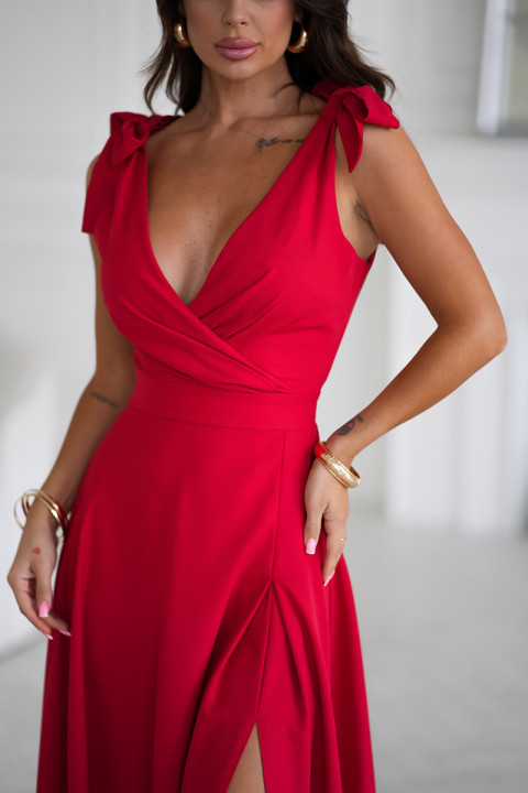 Długa Sukienka Z Kokardami