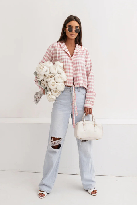 Koszula damska z kapturem Soho - róż