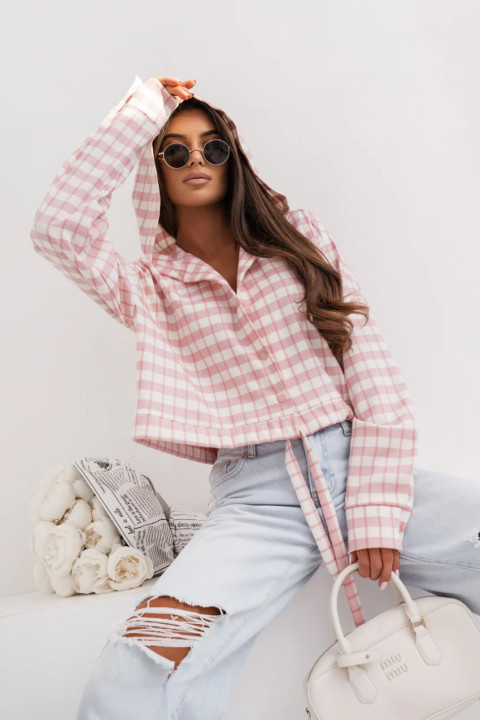 Koszula damska z kapturem Soho - róż