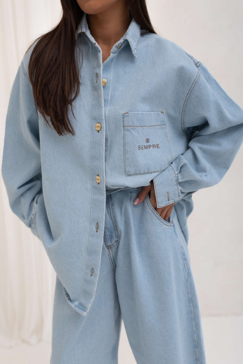 Koszula damska Jeans baby blue