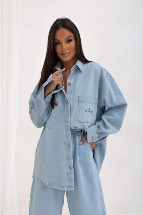 Koszula damska Jeans baby blue