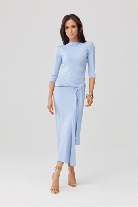 Lidiana - sukienka midi w kolorze błękitnym