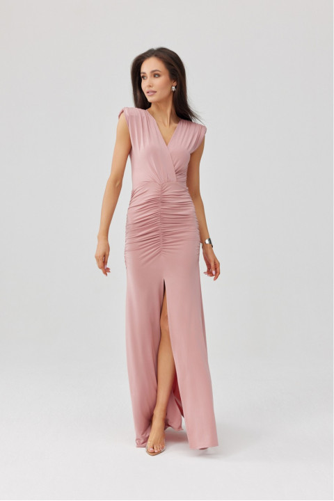 Noelia - sukienka maxi w kolorze brązowym