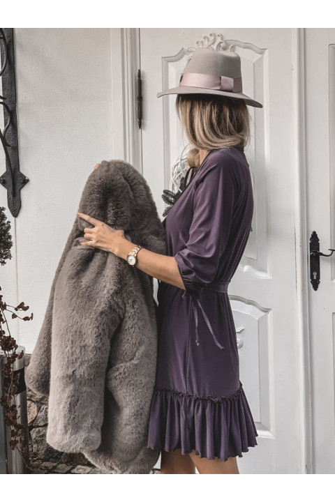 GRAFITOWA SUKIENKA ROKSANA Z FALBANĄ