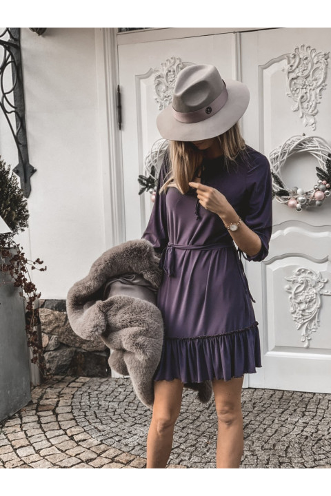 GRAFITOWA SUKIENKA ROKSANA Z FALBANĄ