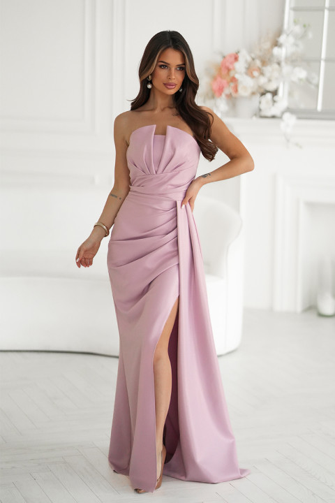 Elegancka Sukienka Z Geometrycznym Dekoltem I Odpinanymi Ramiączkami