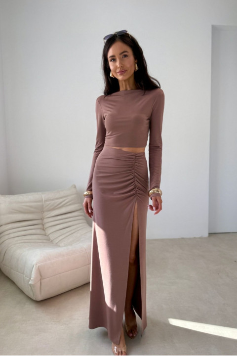 Ottilia - spódnica maxi w kolorze cappuccino