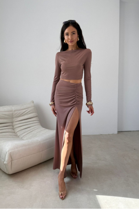 Ottilia - spódnica maxi w kolorze cappuccino