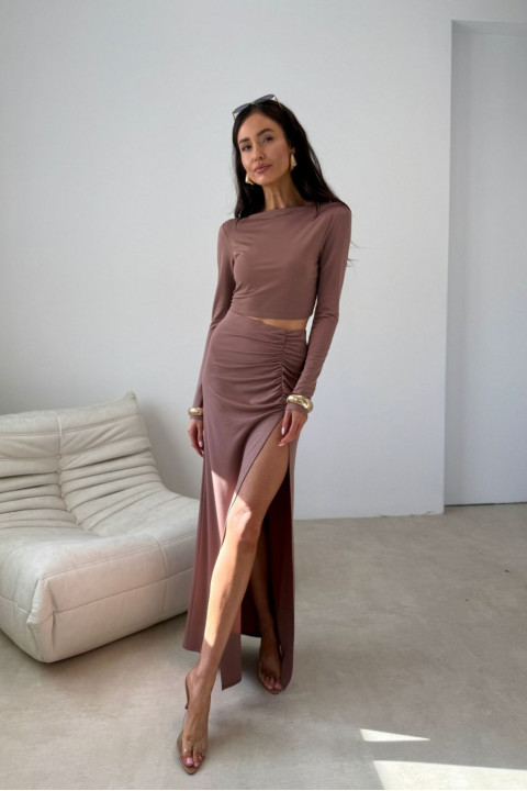 Ottilia - spódnica maxi w kolorze cappuccino