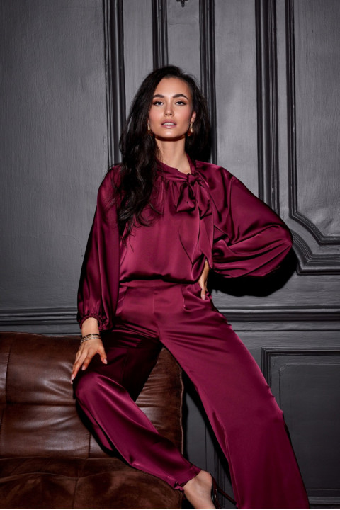 Ann - Satynowa bluzka z wiązaniem