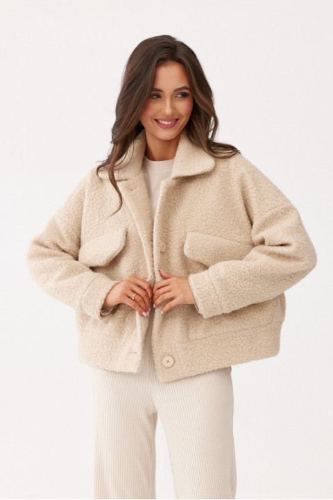 Jesper - krótka kurtka jednorzędowa typu baranek