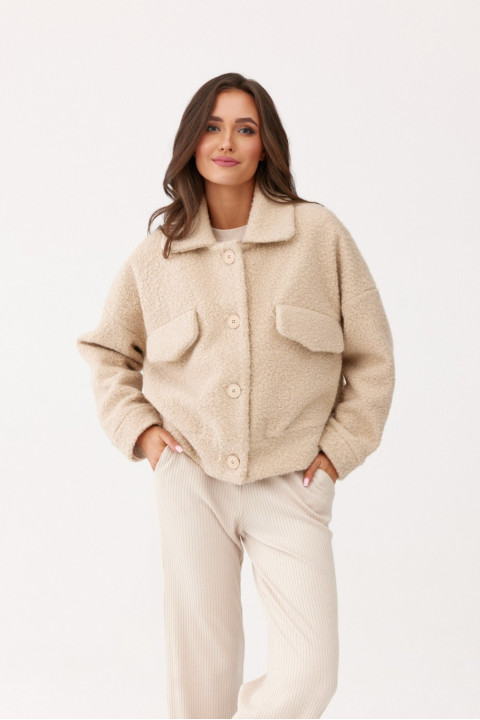 Jesper - krótka kurtka jednorzędowa typu baranek