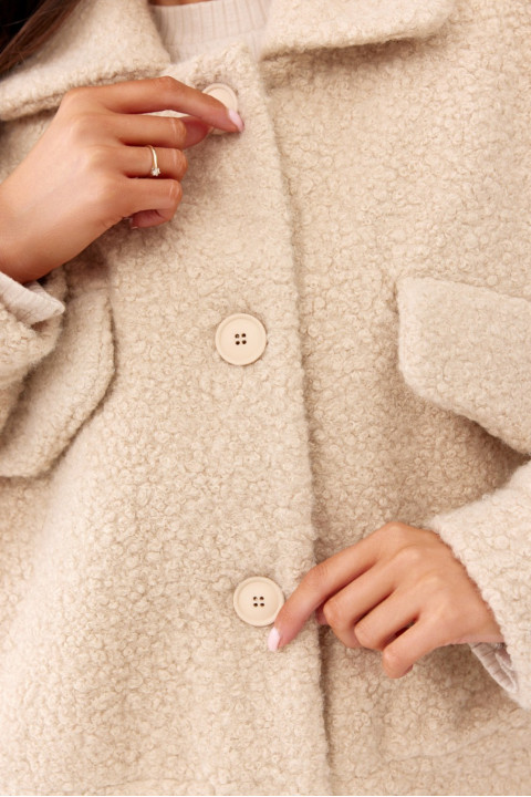 Jesper - krótka kurtka jednorzędowa typu baranek