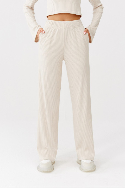 Hanne - spodnie z dzianiny prążkowanej