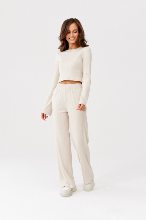 Hanne - spodnie z dzianiny prążkowanej