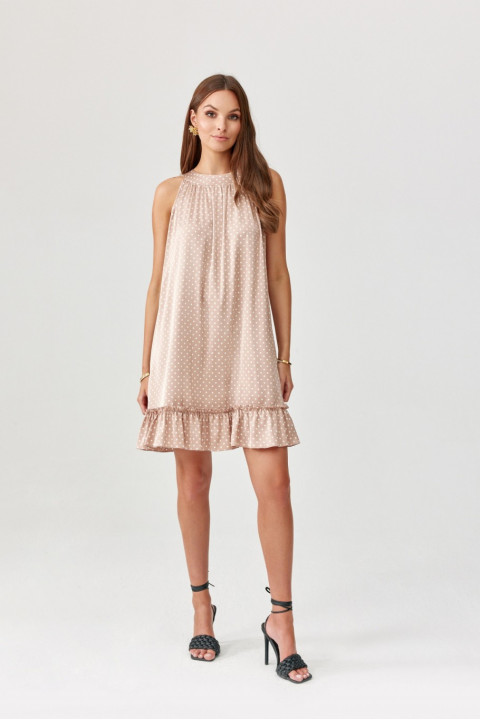 Mila - mini sukienka z falbaną i paskiem