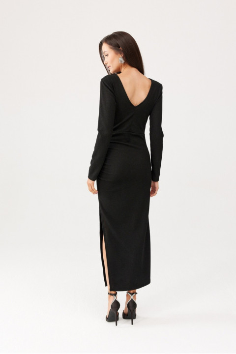 Merry - brokatowa sukienka midi z wycięciem na plecach