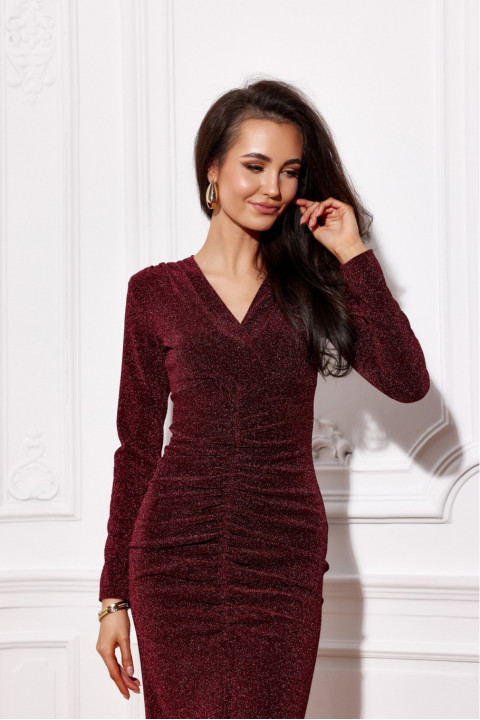 Dotty - Sukienka midi z marszczeniem brokat