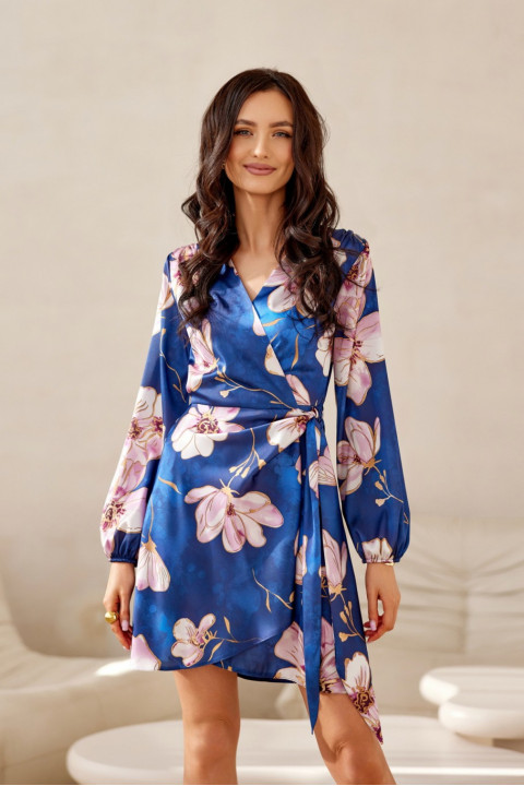 Sophie - wzorzysta sukienka mini wiązana w talii