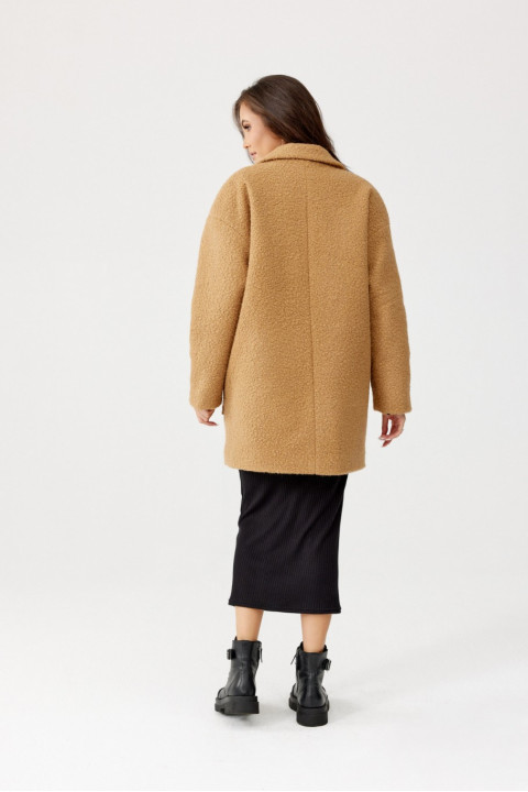 Sanchez - długa kurtka jednorzędowa typu baranek